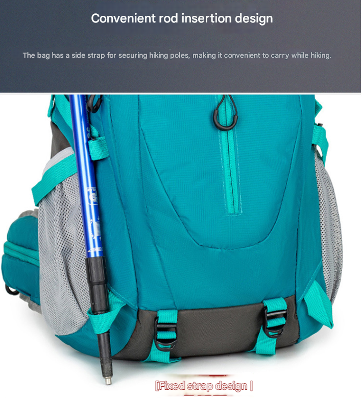 Black Professional Large Capacity Hiking Backpack - Waterproof Lightweight Outdoor Trekking Rucksack with Hydration Port and Emergency Safety Whistle