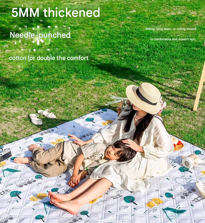 Hot-air Balloon Flight Extra Large 200x200cm Waterproof Picnic Mat - Portable Thickened Oxford Cloth Outdoor Camping Blanket for Beach, Parks and Family Outings