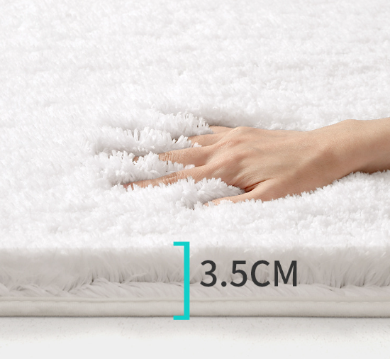 Brown 50*80cm Luxury 3.5cm Shag Bath Mat | Silver Ion Antibacterial Technology | Quick Dry Non-Slip TPR Bathroom Rug