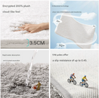 Brown 60*90cm Luxury 3.5cm Shag Bath Mat | Silver Ion Antibacterial Technology | Quick Dry Non-Slip TPR Bathroom Rug