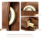 Brown Vintage Look PU Leather Box Bag | Stylish Top Handle Crossbody Tote | Multi-Carry Bucket Bag with Wide Strap
