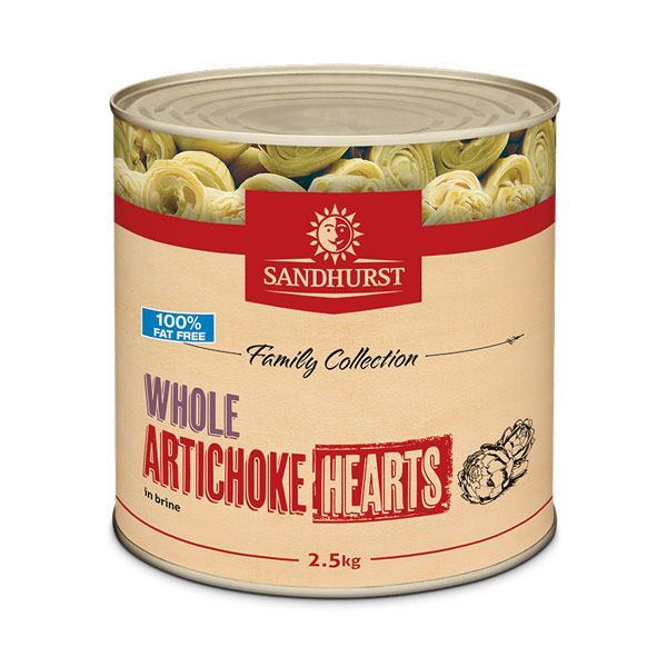 6 X Sandhurst Artichokes Hearts In Brine 2.5Kg