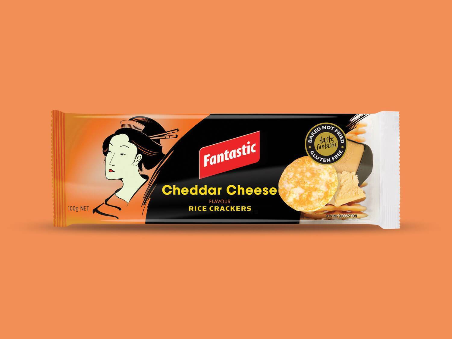 12 X Rice Crackers Cheddar Cheese 100G