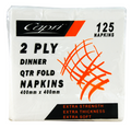 125 Napkins 2 Ply Dinner White