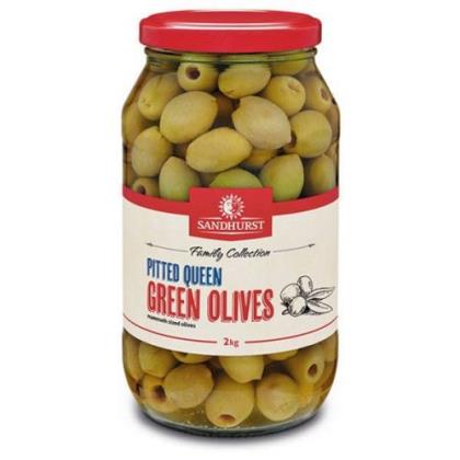 Olives Green Queen Pitted Plastic  2Kg Sandhurst