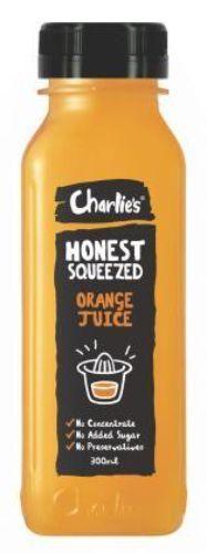 Juice Orange Charlies Honest 100%  12 X 300Mlcharlies