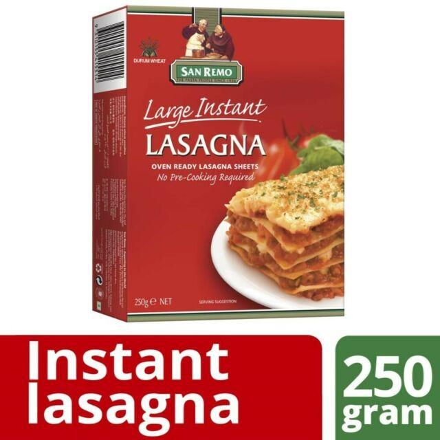 Pasta Lasagne Sheets Instant San Remo 250G x 12