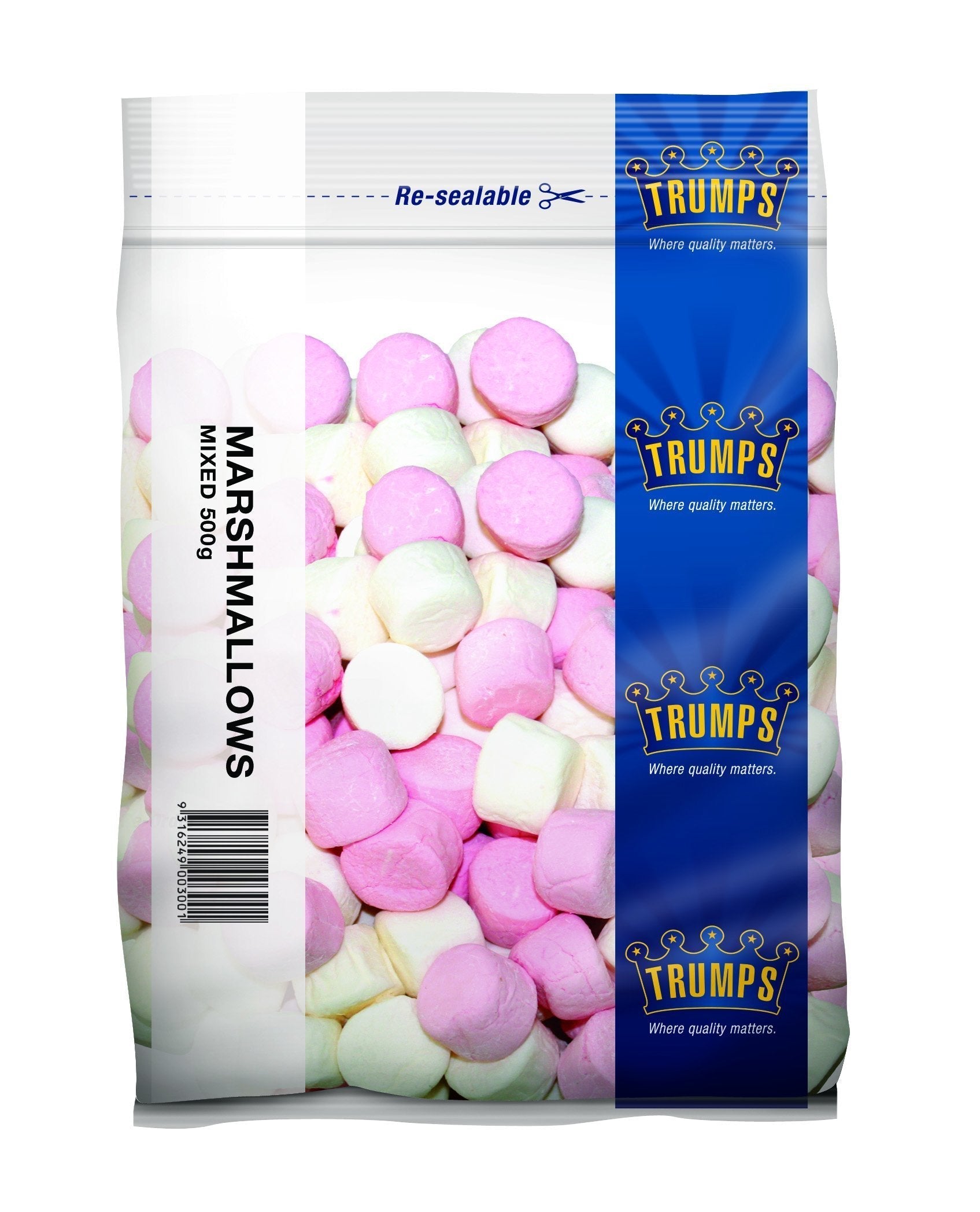 5Kg Trumps Marshmallows Pink White 10 X 500G