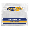 3000 Napkins 1 Ply Lunch White Quarter Fold