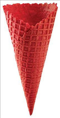 312 Ice Cream Cones Waffle Natural Red