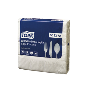 24 X 50 Napkins 3 Ply Dinner Soft White