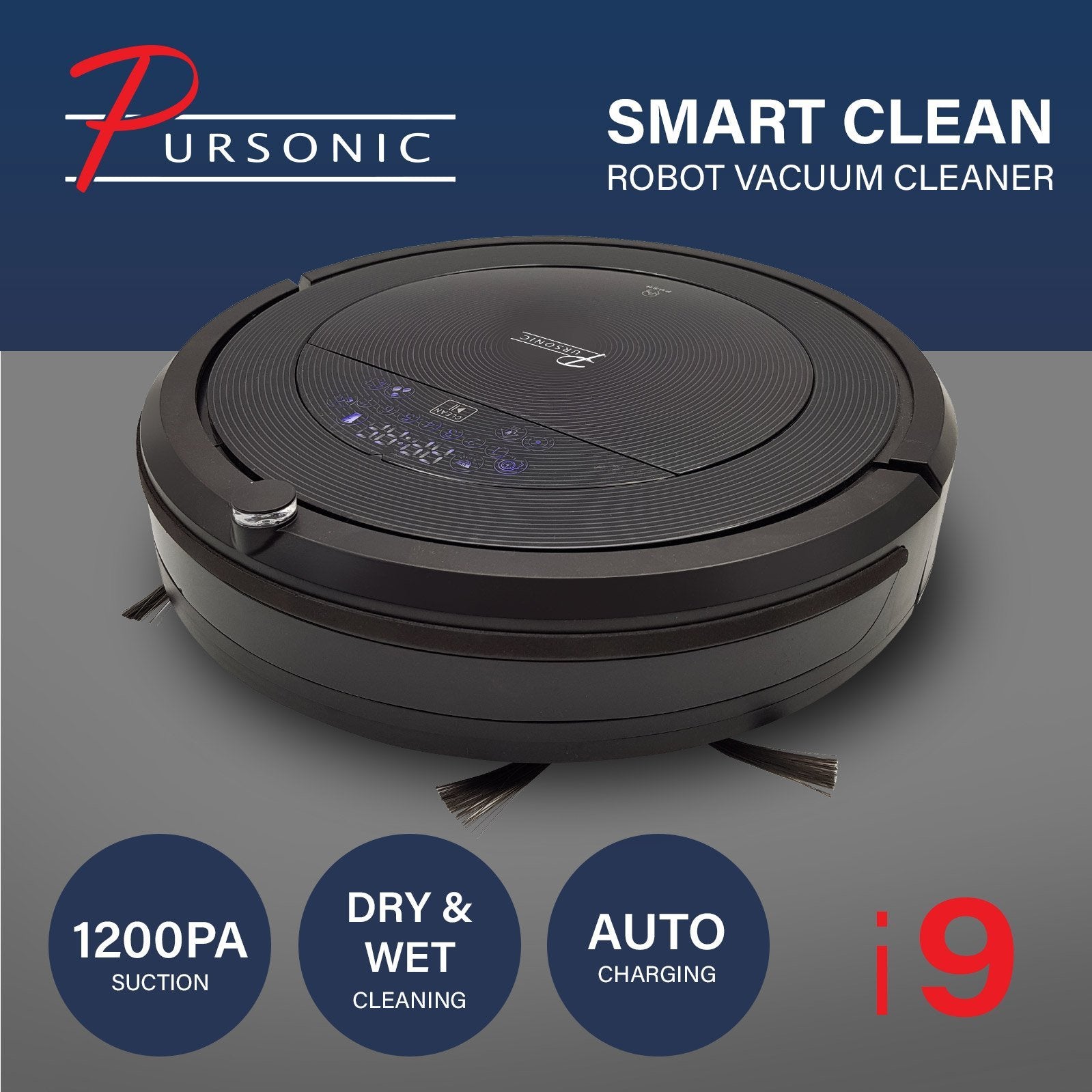 Pursonic I9 Robotic Vacuum Cleaner - Black