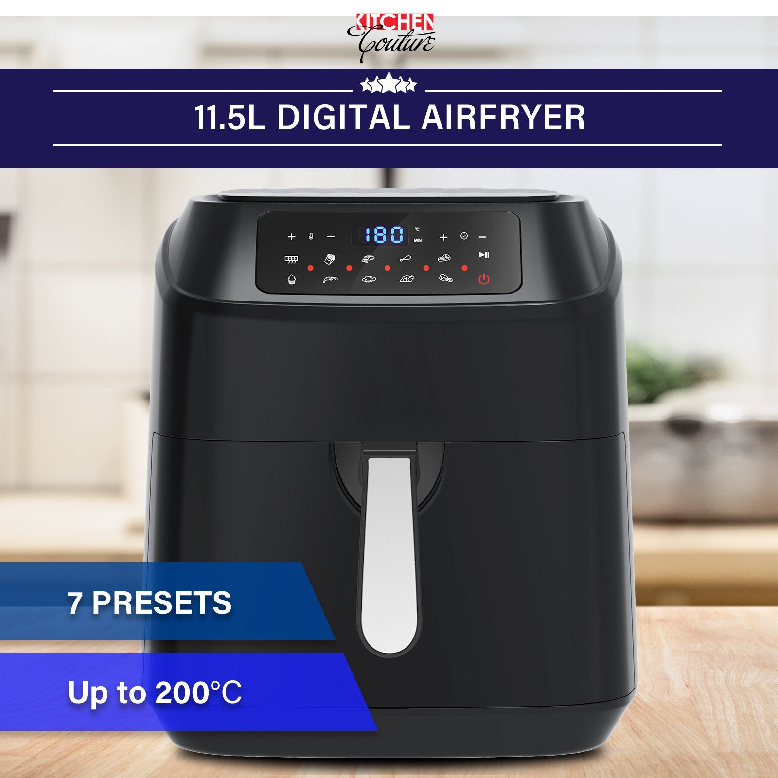 Kitchen Couture Digital 11.5 Litre Air Fryer - Black