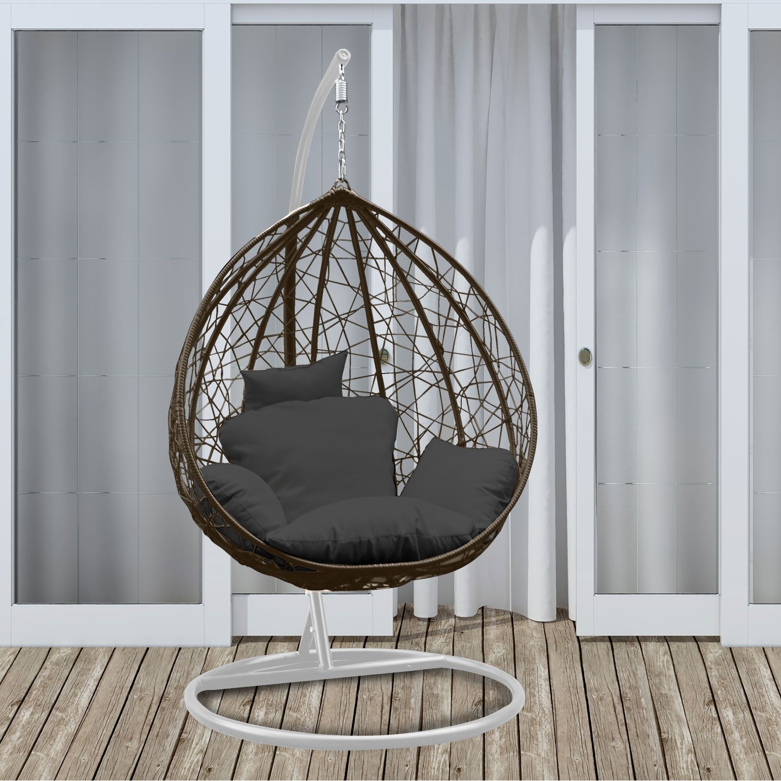 Arcadia Furniture Rocking Egg Chair - Oatmeal And Grey