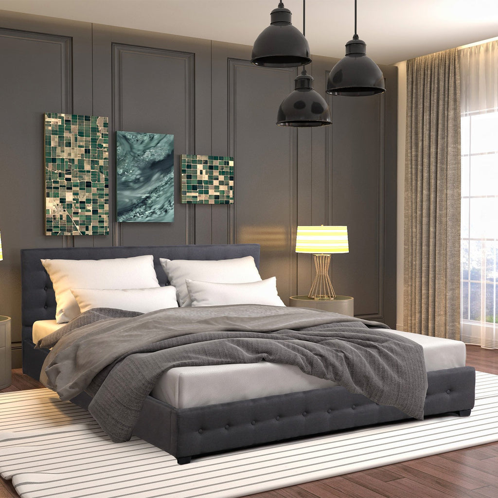 Milano Decor Eden Gas Lift Bed - Dark Grey