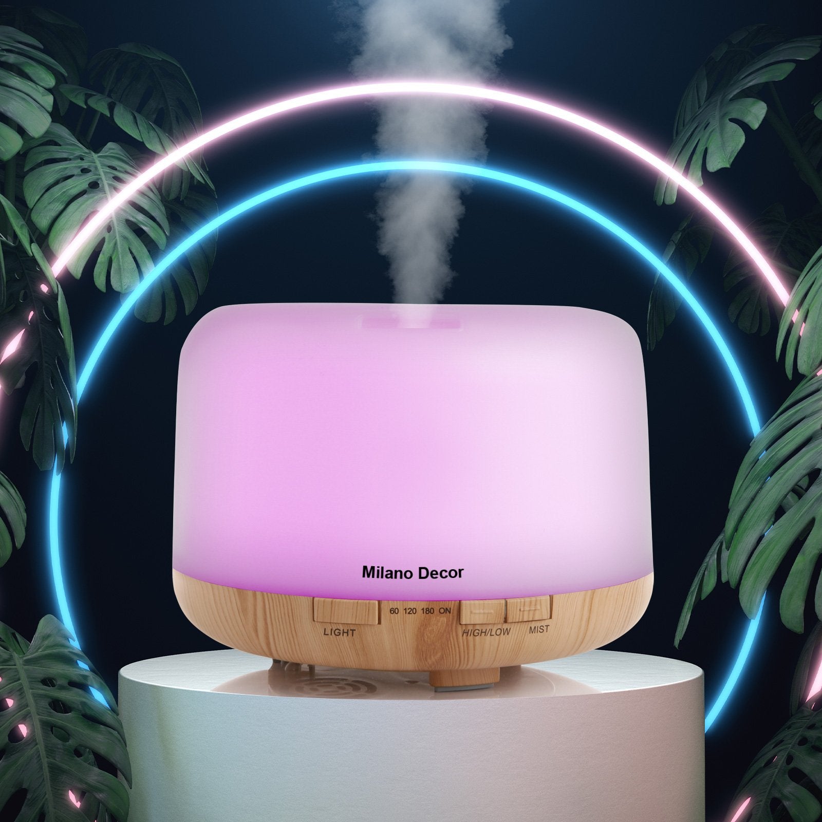 Milano Decor 500Ml Aroma Mood Light Diffuser