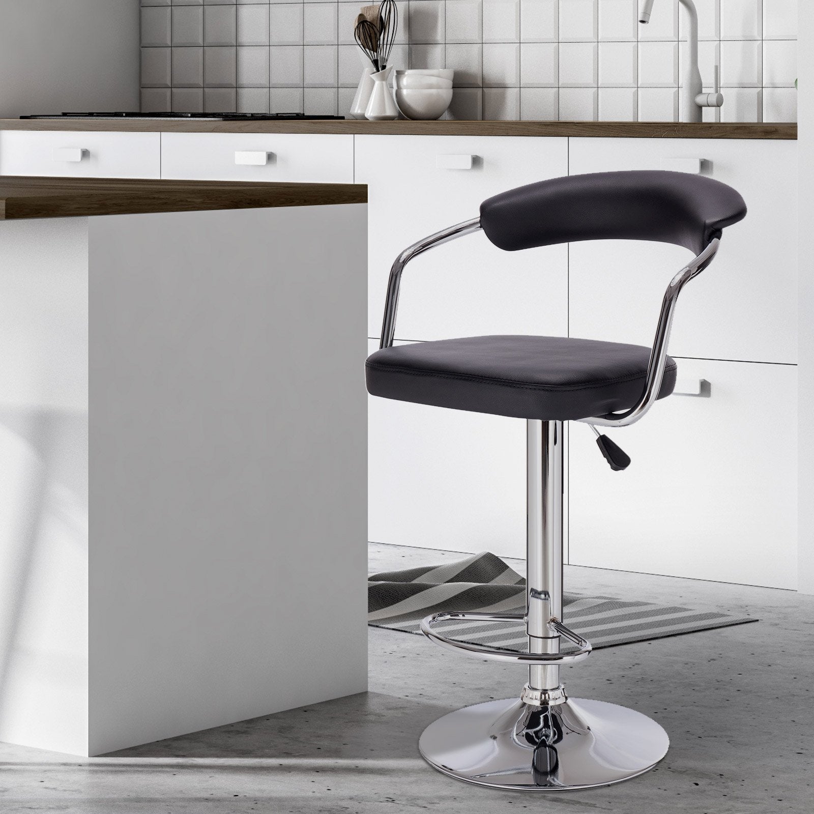 Milano Decor Lola Adjustable Barstool - Black