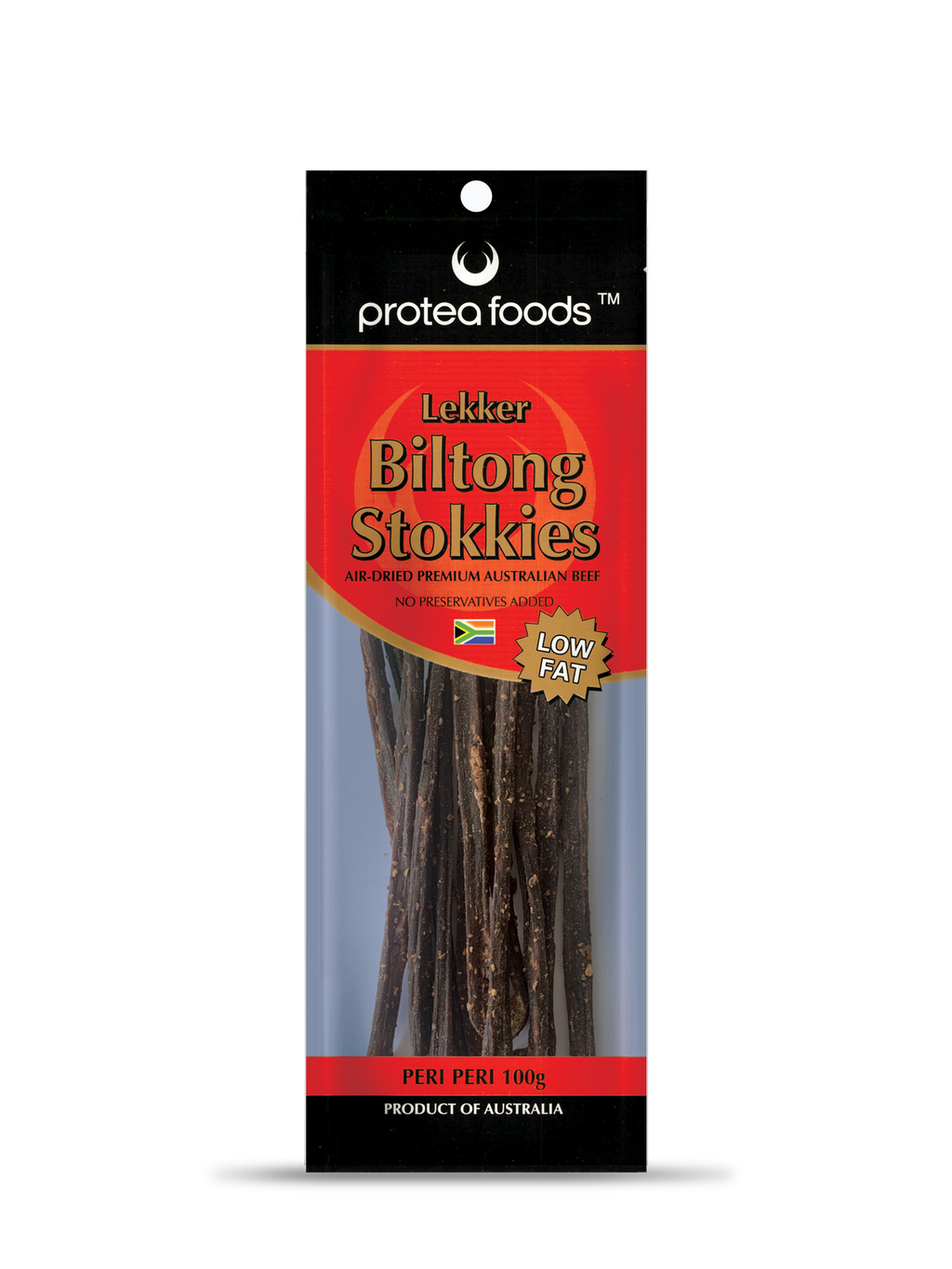 Protea Lekker Biltong Stokkies Peri Peri 100G
