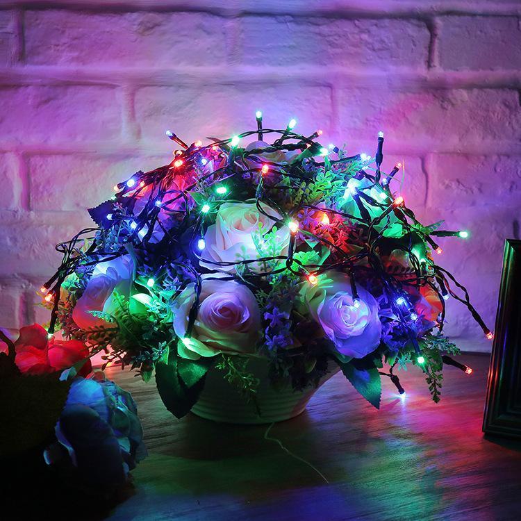 100 Led Solar Fairy Lights - Red Green Blue