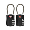 Jet Set Tsa Combination Cable Luggage Lock 2 Pack - Black