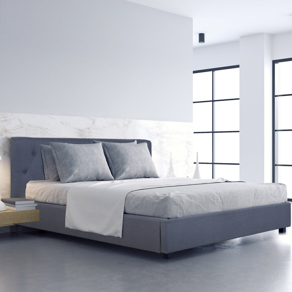 Milano Capri Luxury Gas Lift Bed With Headboard - Charcoal