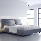 Milano Capri Luxury Gas Lift Bed With Headboard - Charcoal