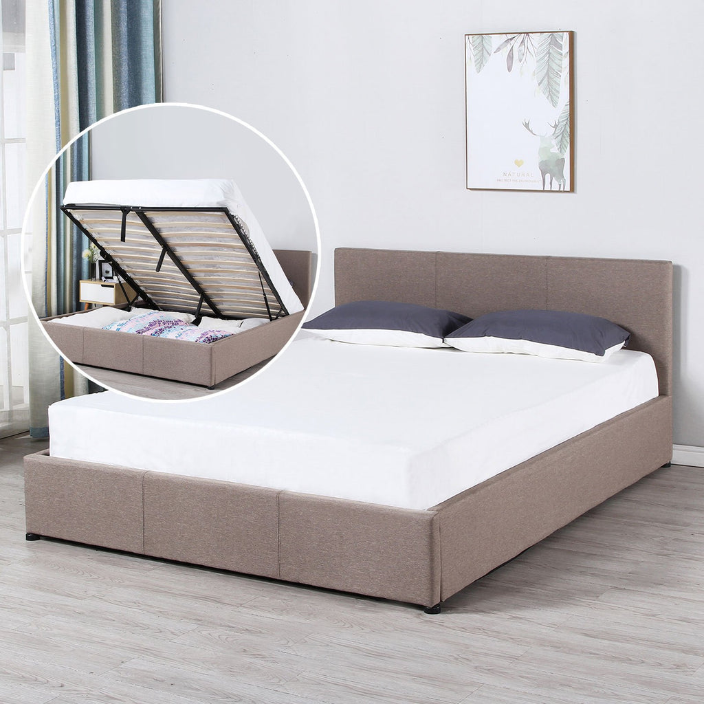 Milano Luxury Gas Lift Bed Frame With Headboard - Various Sizes And Colours