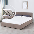 Milano Luxury Gas Lift Bed Frame With Headboard - Various Sizes And Colours