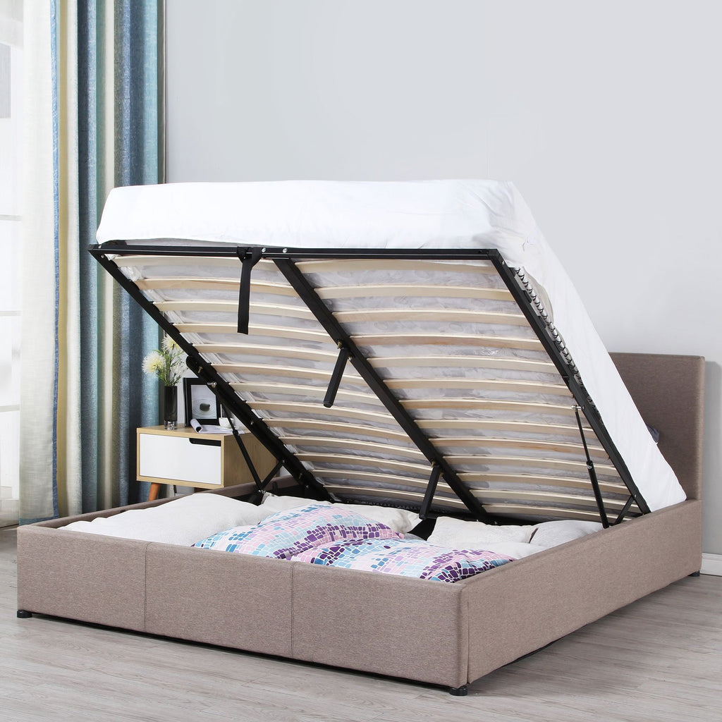 Milano Luxury Gas Lift Bed Frame With Headboard - Various Sizes And Colours