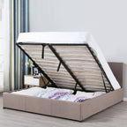 Milano Luxury Gas Lift Bed Frame With Headboard - Various Sizes And Colours
