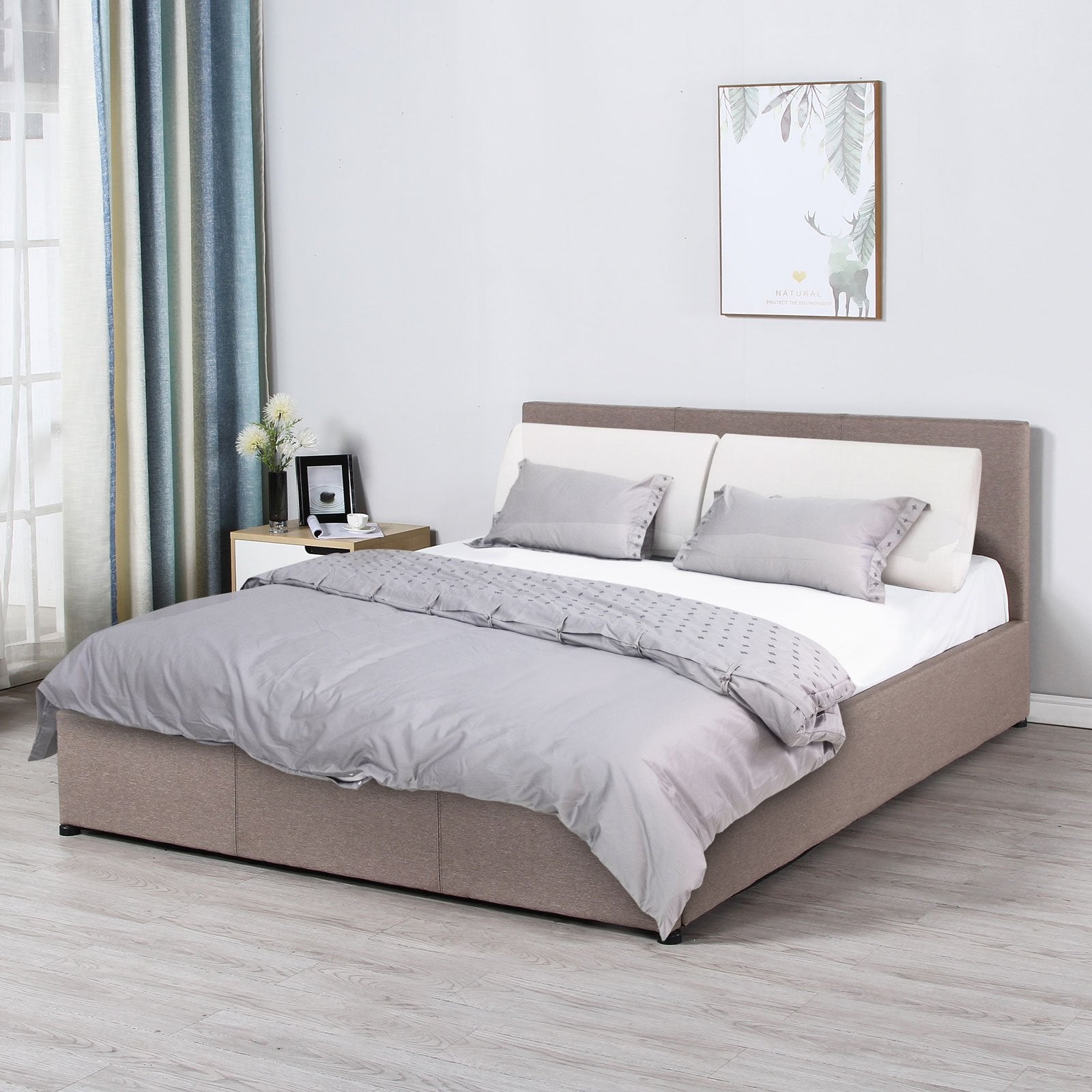 Milano Luxury Gas Lift Bed Frame With Headboard - Various Sizes And Colours