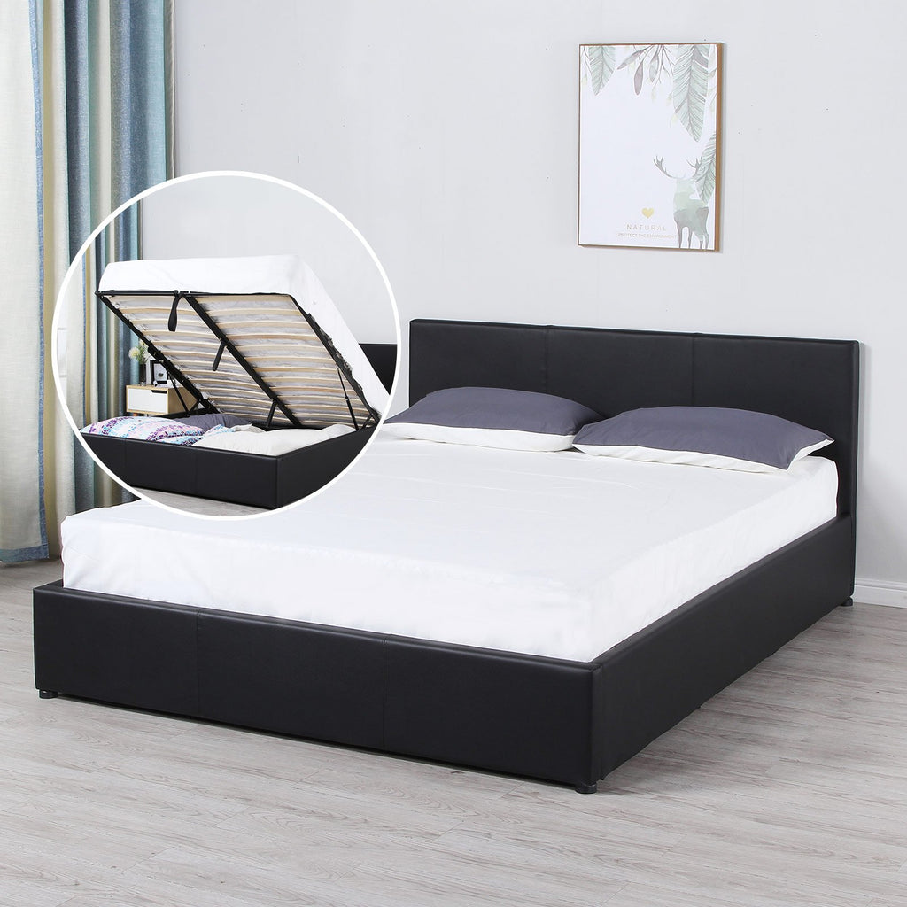 Milano Luxury Gas Lift Bed Frame With Headboard - Various Sizes And Colours