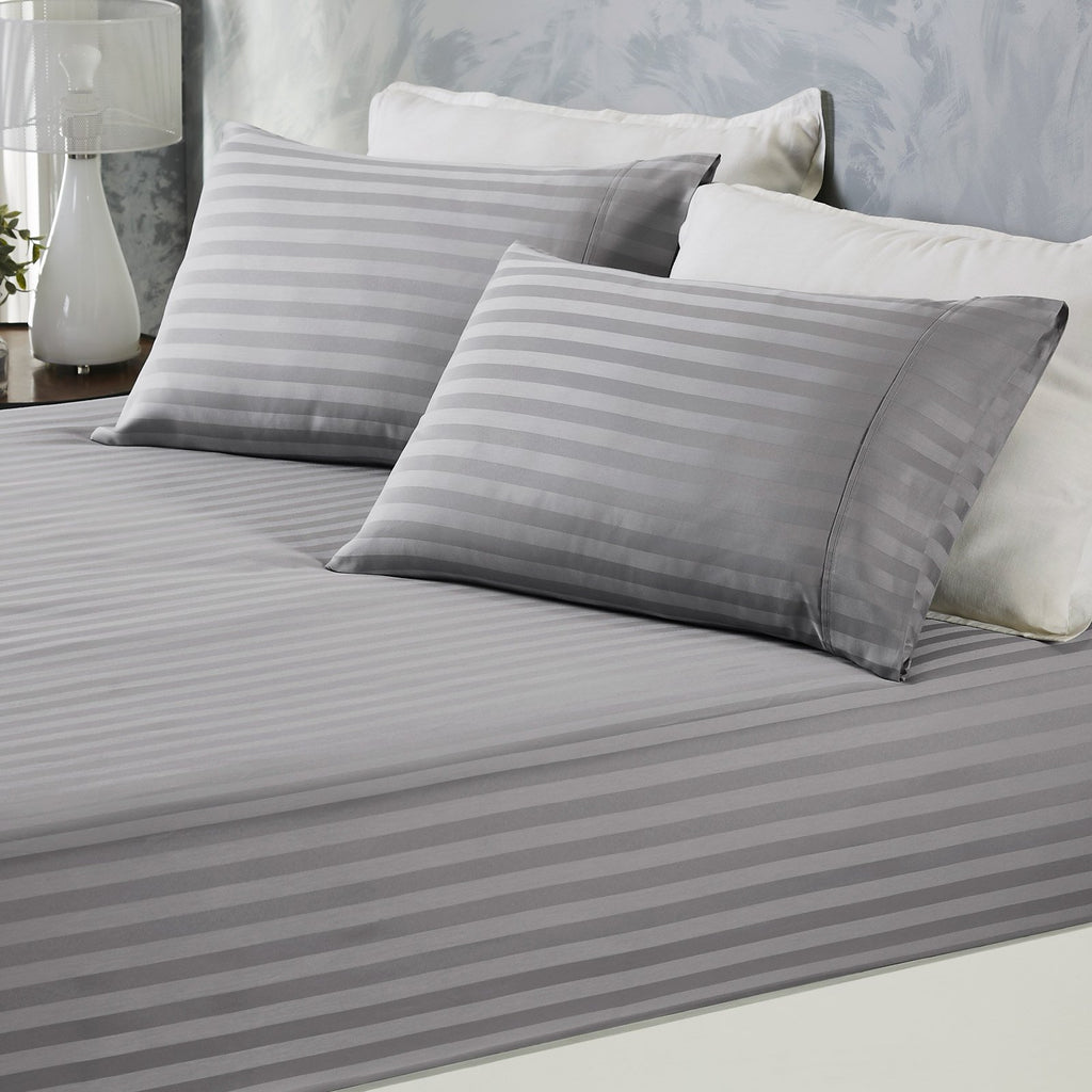 Royal Comfort Damask Stripe Cotton Blend 3-Piece Combo Sheet Set