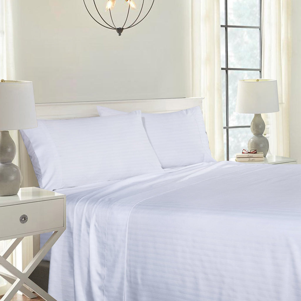 Royal Comfort 1000Tc Cooling Bamboo Blend Striped  Sheet Set - Various Sizes And Colours
