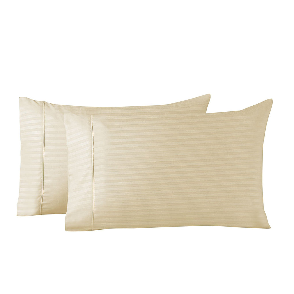 Royal Comfort Striped Bamboo Blend Pillowcase Twin Pack - Various Colours