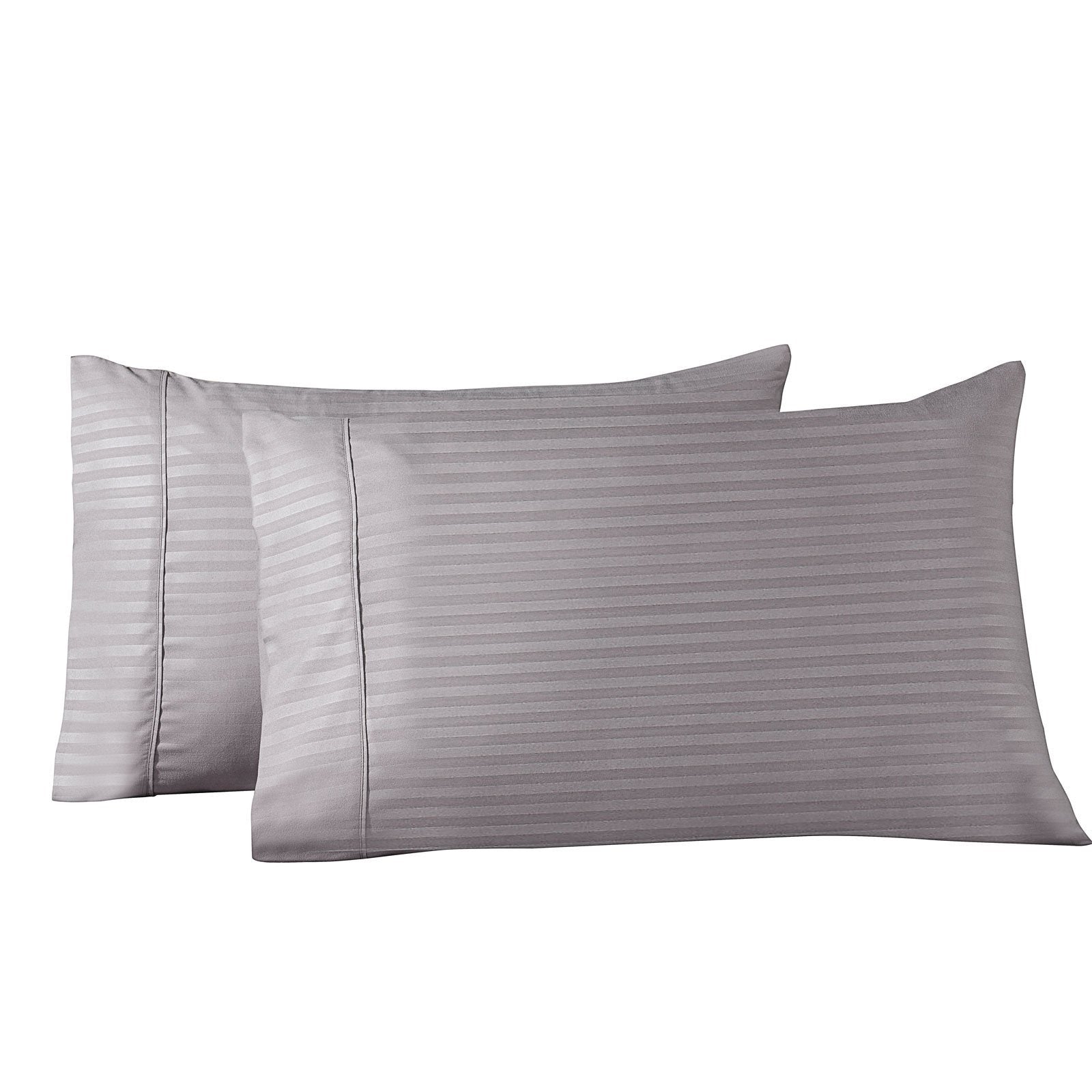 Royal Comfort Striped Bamboo Blend Pillowcase Twin Pack - Various Colours
