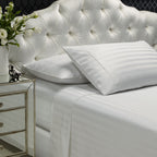 Royal Comfort 1200 Thread Count Damask Stripe Cotton Blend Sheet Set  - Various Colours And Sizes