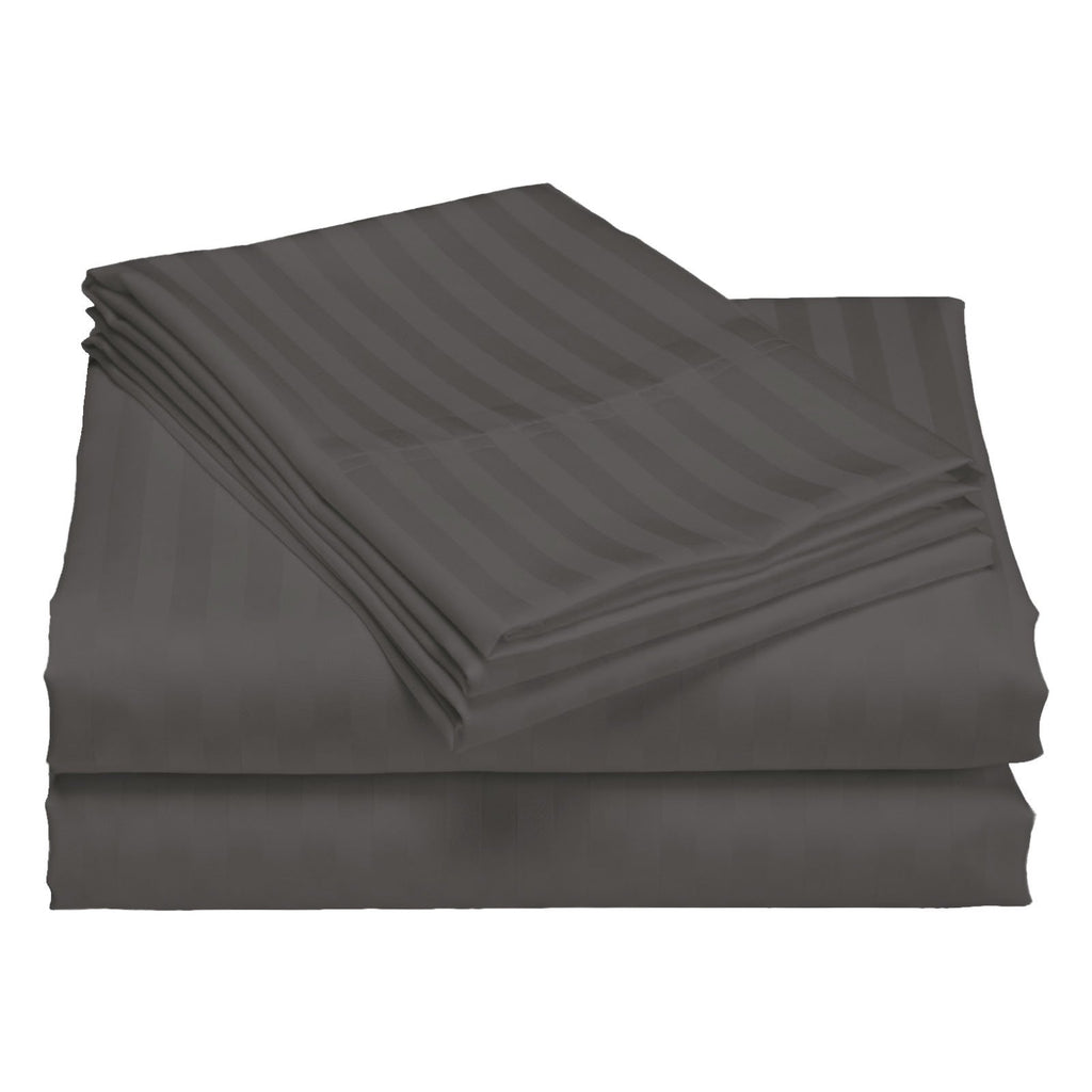 Royal Comfort 1200 Thread Count Damask Stripe Cotton Blend Sheet Set  - Various Colours And Sizes