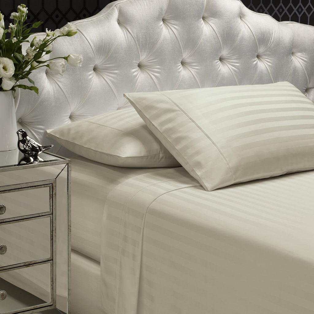 Royal Comfort 1200 Thread Count Damask Stripe Cotton Blend Sheet Set  - Various Colours And Sizes