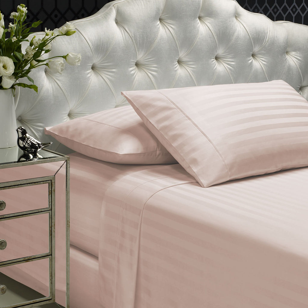 Royal Comfort 1200 Thread Count Damask Stripe Cotton Blend Sheet Set  - Various Colours And Sizes