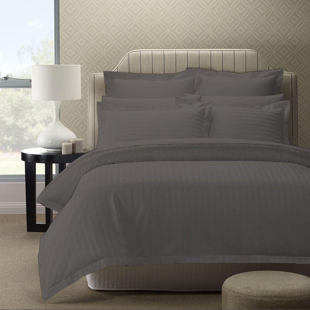 Royal Comfort 1200 Thread Count Damask Stripe Quilt Cover Set - Various Sizes And Colours