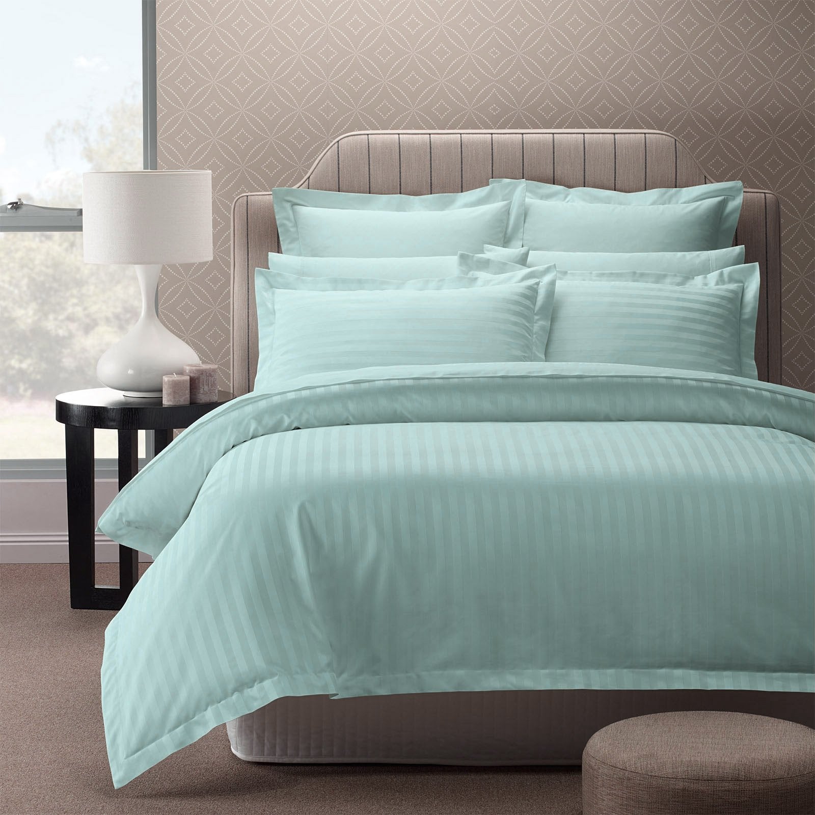 Royal Comfort 1200 Thread Count Damask Stripe Quilt Cover Set - Various Sizes And Colours