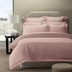 Royal Comfort 1200 Thread Count Damask Stripe Quilt Cover Set - Various Sizes And Colours