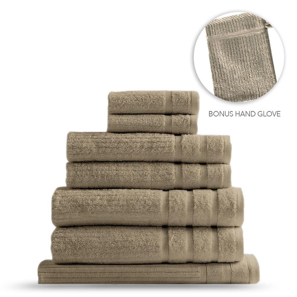 Royal Comfort Eden 600Gsm 8-Piece Towel Pack - Various Colours