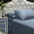 Royal Comfort 1200 Thread Count Damask Stripe Cotton Blend Sheet Set  - Various Colours And Sizes