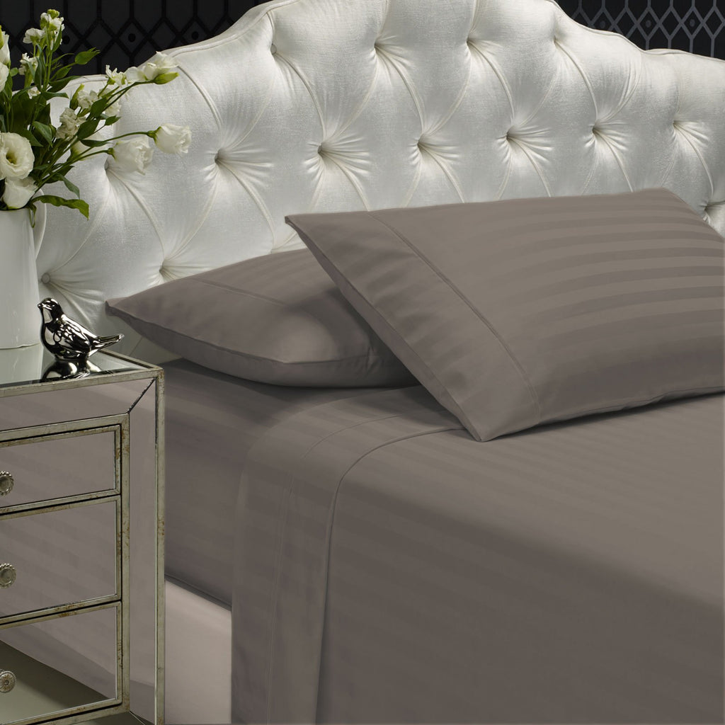 Royal Comfort 1200 Thread Count Damask Stripe Cotton Blend Sheet Set  - Various Colours And Sizes