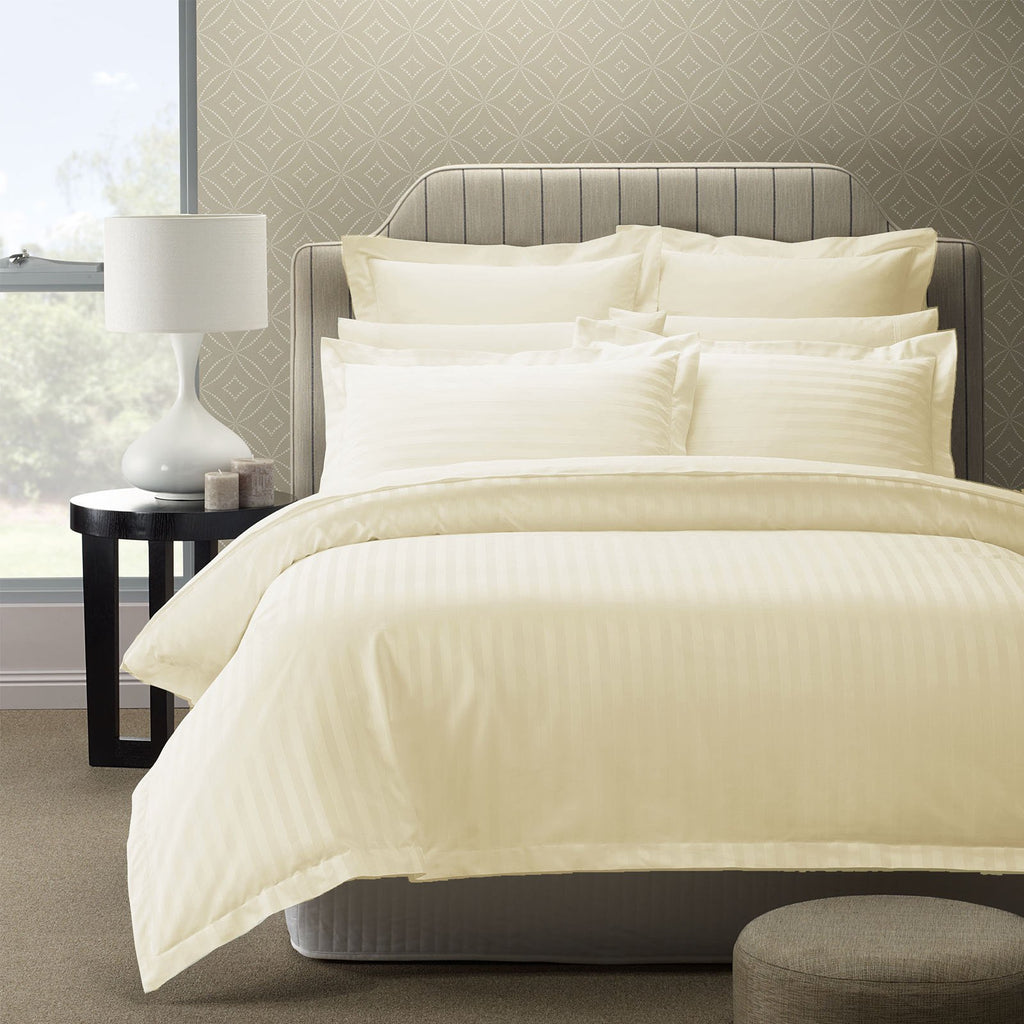 Royal Comfort 1200 Thread Count Damask Stripe Quilt Cover Set - Various Sizes And Colours