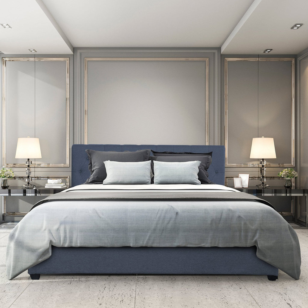 Milano Capri Luxury Gas Lift Bed With Headboard - Charcoal