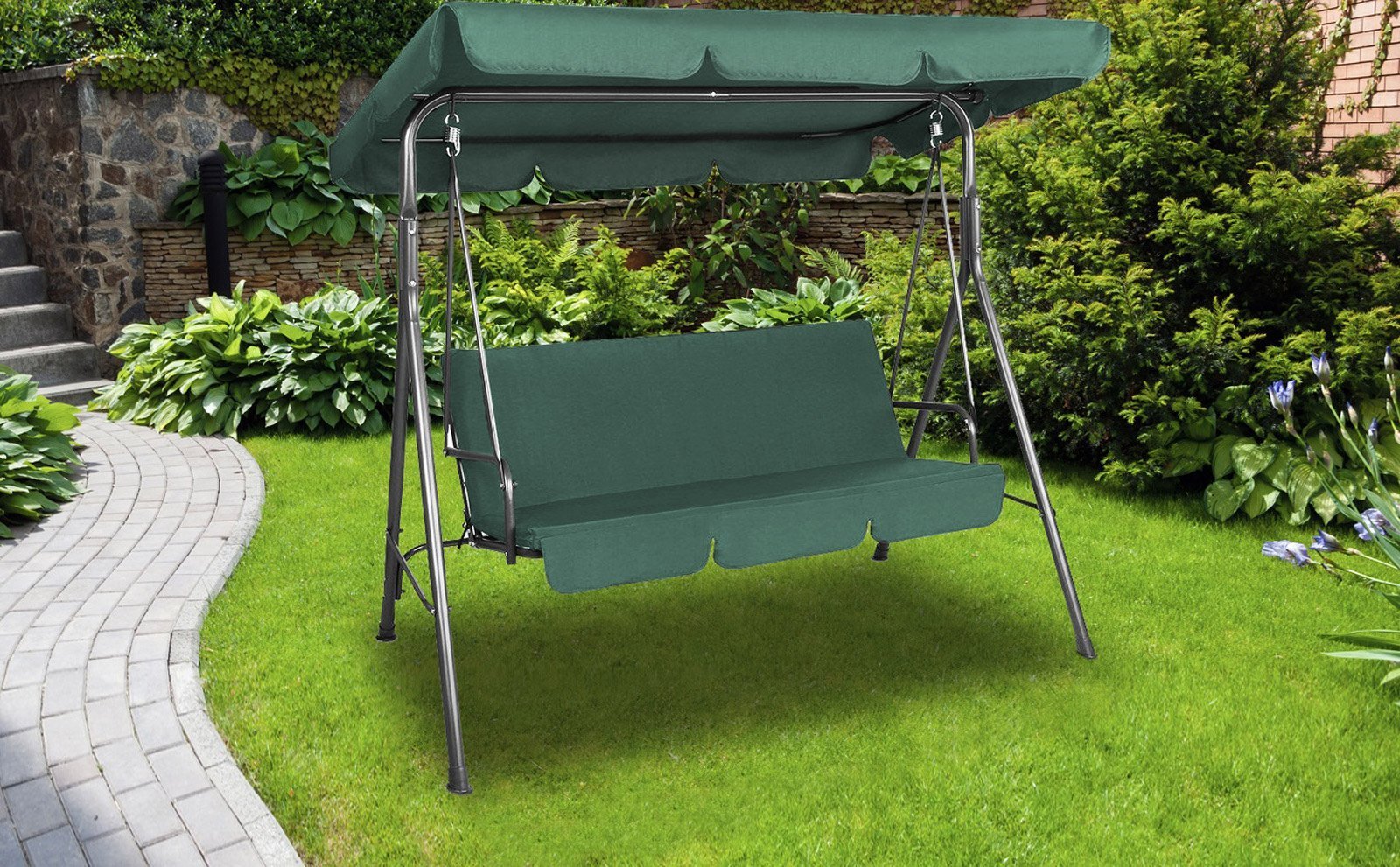 Milano Outdoor Steel Swing Chair - Various Colours
