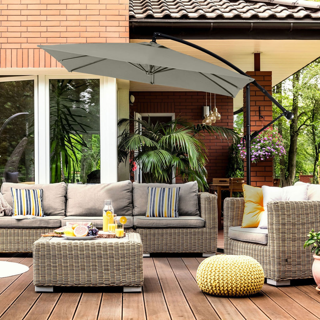 Milano 2.2 Metre Square Outdoor Cantilever Umbrella - Various Colours